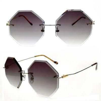 Polygon Shape Rimless Stylish Sunglasses