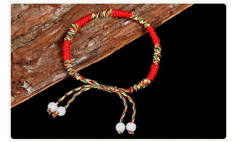 Handmade Woven Colorful Rope Red Rope Bracelet Five-Color Line Diamond Knot Bracelet Dragon Boat Festival Hand Rope Men and Women Accessories