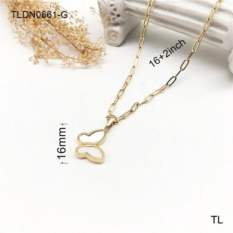 Manufacturer Custom High Quality Gold Plated Fashion Jewelry Wholesale Stainless Steel Butterfly Necklace Trending jewellery
