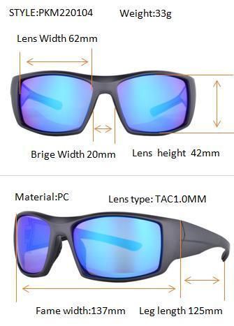 PC Injection Tr90 Sunglass 8 Base Anti-Skidding Sports Sunglasses with Blue Revo Tac Polarized Lens