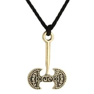 Scandinavian Viking Creative Ancient Silver Gold Axe Pendant for Men&prime;s Slavic Necklace