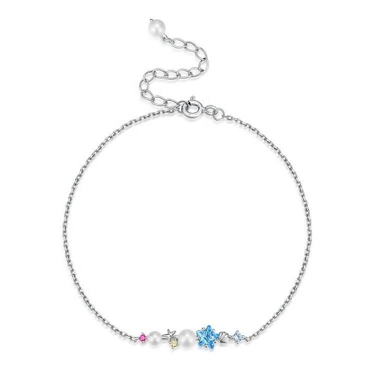 Wholesale Sterling Silver Jewelry Fashion Design Star Shell Bracelet