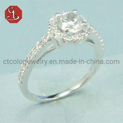 Wedding Proposal Silver Rings For Women Luxury Shiny Zircon Rhodium Lover Ring Fashion Jewelry