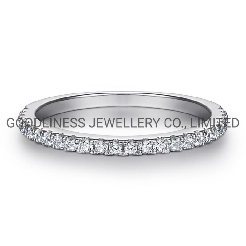 925 Sterling Silver Women Jewelry Halo CZ Wedding Rings