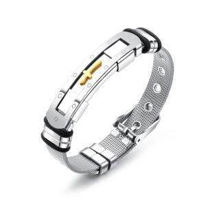 Fashion Women Jewelry Adjustable Square Heart Stainless Steel Bracelet for Couple