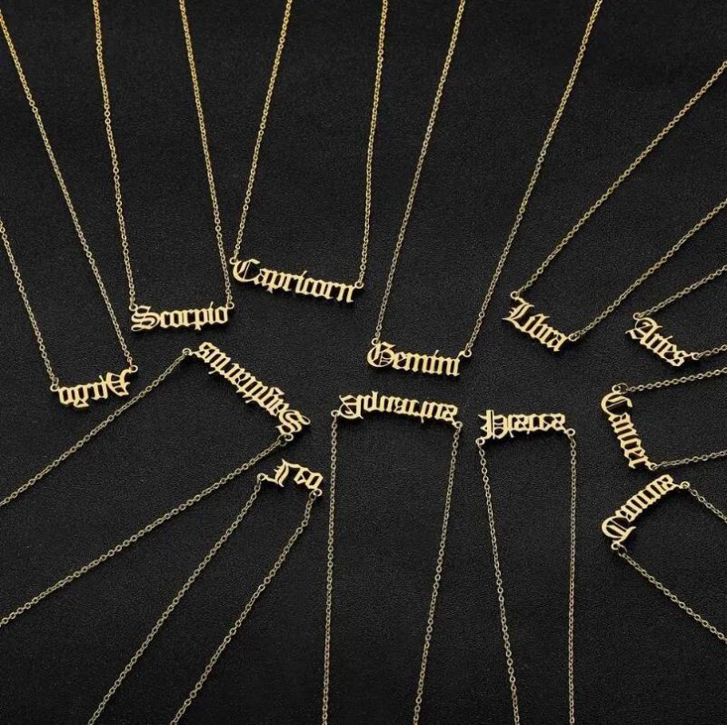 Manufacturer Stainless Steel Necklace Custom High Quality Non Fade 18K Gold Plated Pendant Necklace Name Fashion Jewelry Chain
