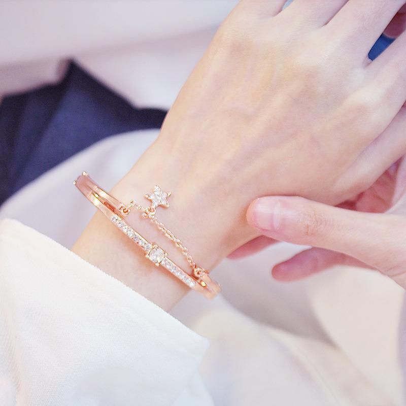 Korean Student Girl Simple Versatile Star Love Diamond Bracelet Jewelry Gift