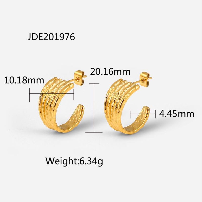 Factory Customized Fashion High-Quality Wholesale Stainless Steel Jewelry 18K Gold-Plated Regular Line Female Earrings