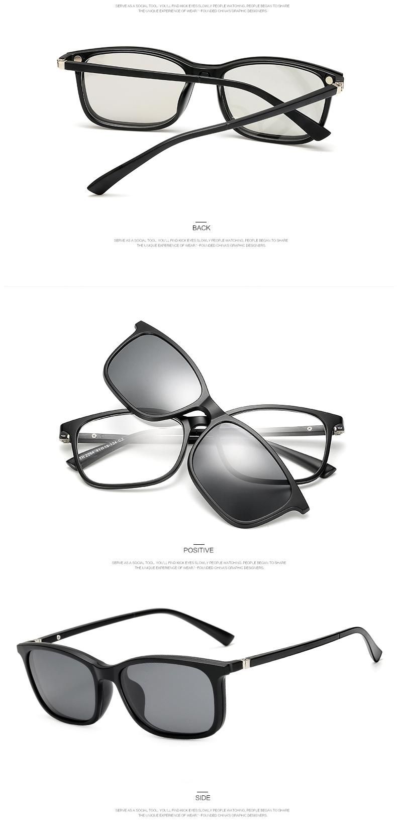 Mirrored Magnetic Clip on Folding Sunglasses 3D for Unisex