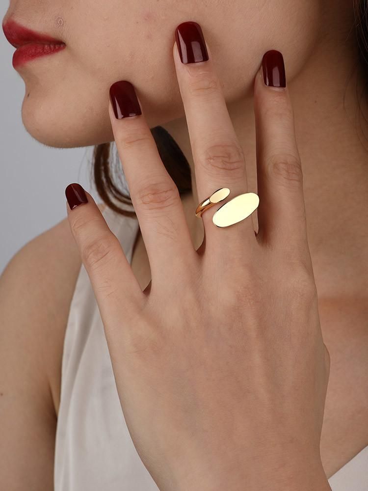 Minimalist Style Gold Filled Adjustable Ring Jewelry Lady Women Wedding Rings Engagement