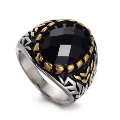 316 Stainless Steel Simple Jewelry Agate Stone Championship Men&prime; S Ring