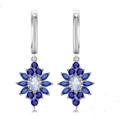 Created Sapphire Earring 925 Sterling Silver Fashion Jewellery/Accessories/Gift for Women