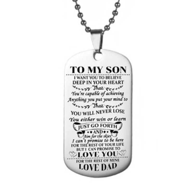 Military Stainless Steel Dog Brand Customized Lettering Gift Necklace