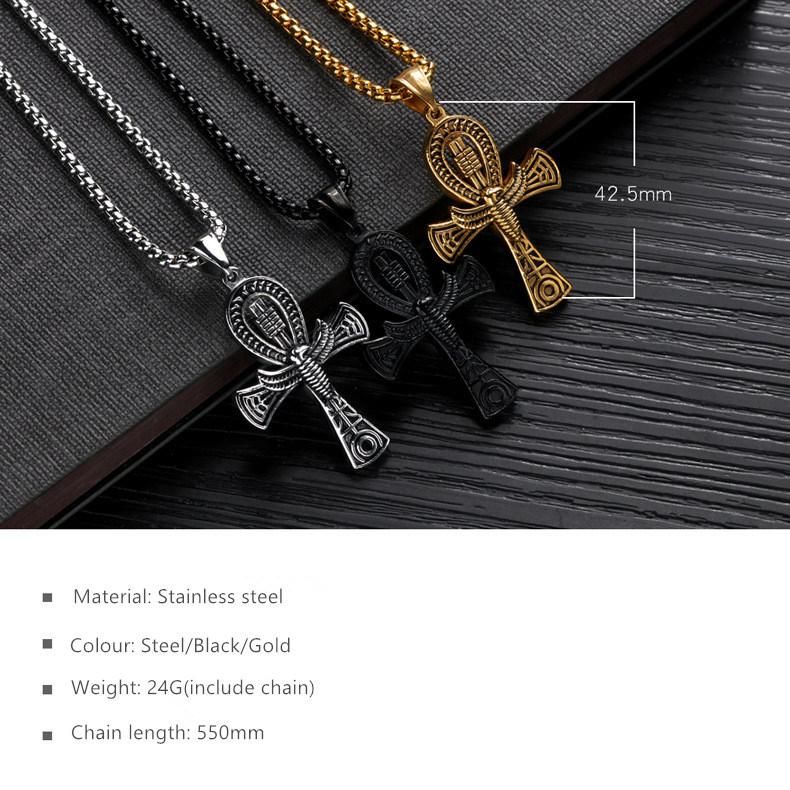 Fashion Stainless Steel Male Cross Necklace