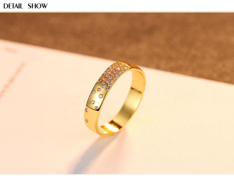 Fashion CZ Jewelry Gold Color Gypsophila Shape Wedding Ring