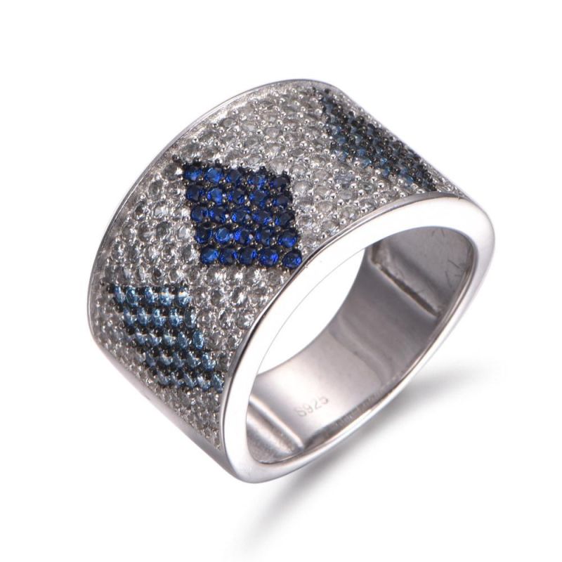 Luxury Style Silver with Fancy CZ Rhombus Ring