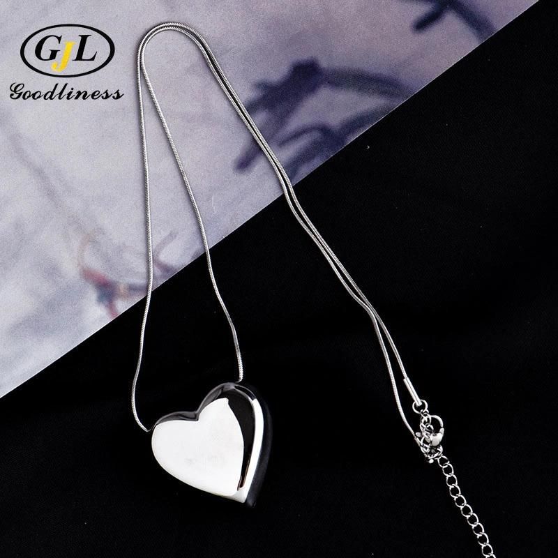 High Quality Gold Heart Plated Shape Abstract Necklace Jewelry