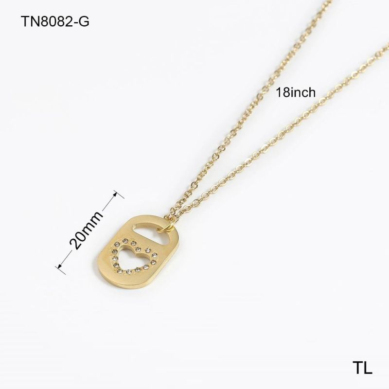Manufacturer Custom High Quality Fashion Jewelry Love Pendant Stainless Steel 18K Womens Necklaces