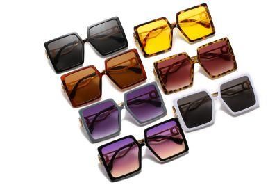 2020 No MOQ Women Square Metal Deco Fashion Sunglasses