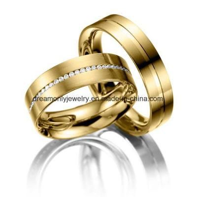 Channel Setting Circle Stone Gold Wedding Ring in Brass