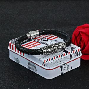 Fashion Men Jewelry Stainless Steel Accessories Genuine Leather Bracelet