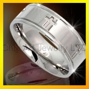Simple Cross Stainless Steel Ring