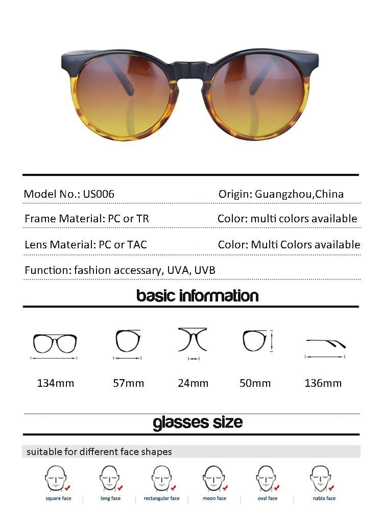 OEM ODM Factory Custom Brand Unisex Classic Round Retro Polarized Polycarbonate Sunglasses 100% UV Protection