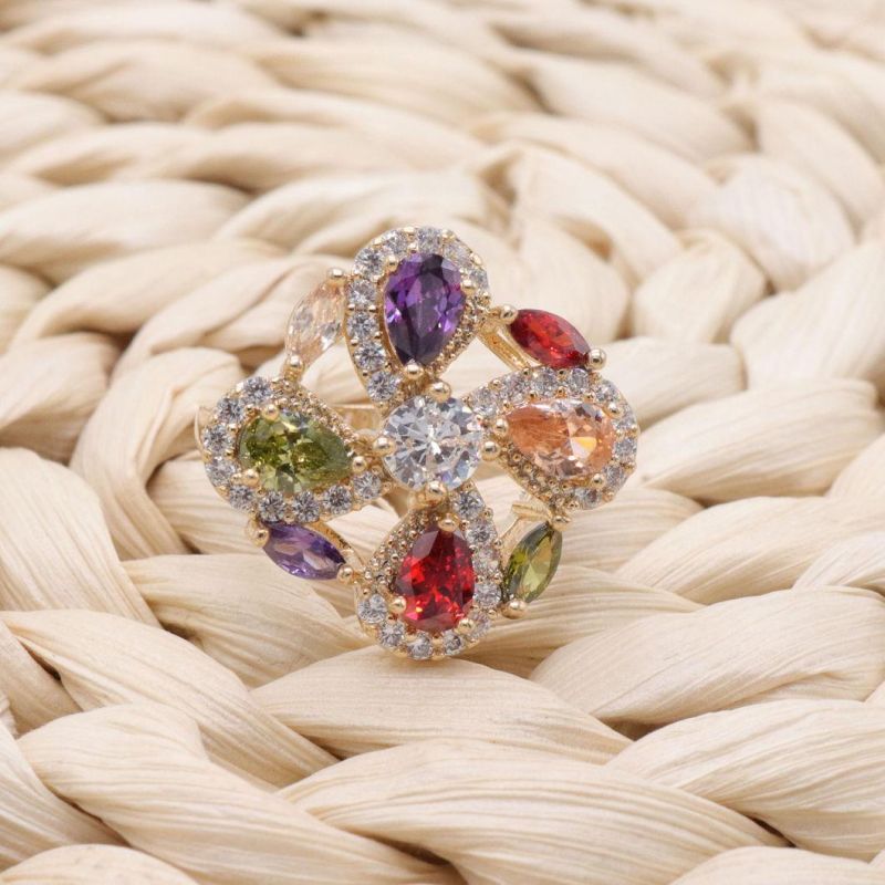 Wholesale 18K Gold Plated Zircon Women Fashion Rings