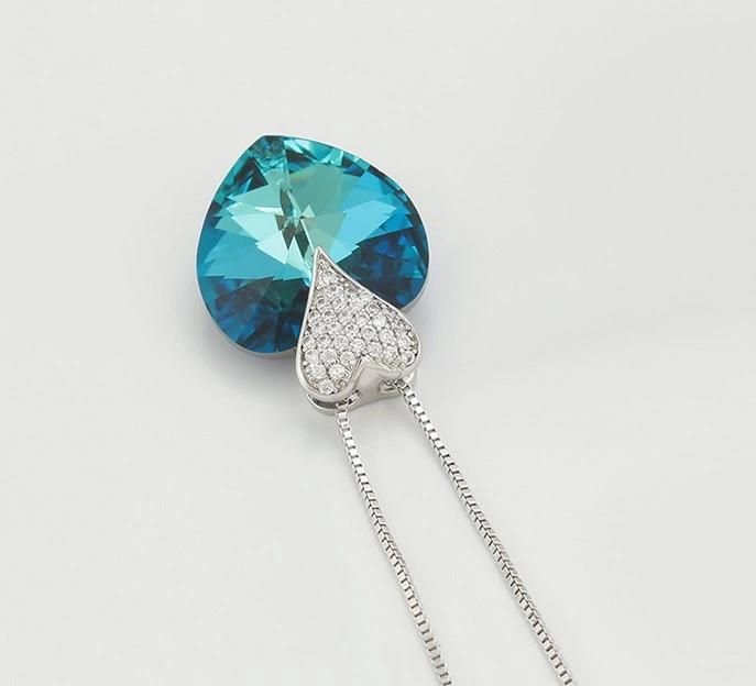 Jewelry Customized Dream Blue Romantic Heart-Shaped Unique Design Women′ S Necklace