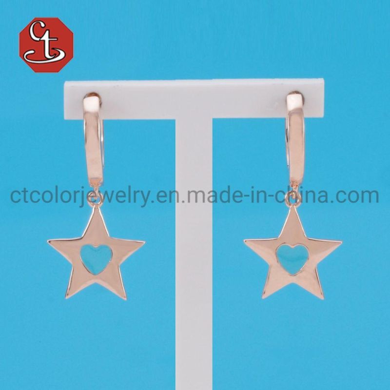 Newest Silver or Brass Earrings for Women Small Circle Enamel Earrings Silver Hoop Earring