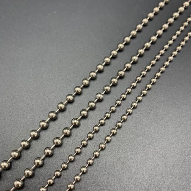 Fashion Jewelry Pure Titanium Bead Chain 2.0/2.4/3.0/4.0m Wave Chain Fashion Accessories Non-Embroidered Non-Corrosion Men′s Beads Necklace Tinl2521