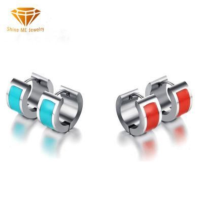Fashion Trend Earrings Temperament Ladies Earrings Titanium Steel Dripping Rubber Earrings All-Match Fashion Jewelry Er9221