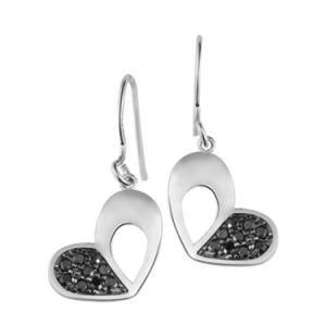 New Arrival 925 Sterling Silver Heart Pave CZ Earring