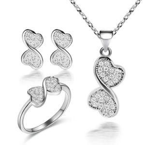 New Costume Pave CZ Setting 925 Sterling Silver Jewelry Set