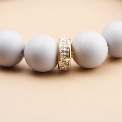 Natural Stone Frosted Loose Bead Bracelet Pure Color Beads Adjustable Bracelet