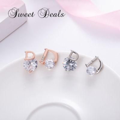 Fashion Asymmetric D Letter Earrings Niche Design Earrings