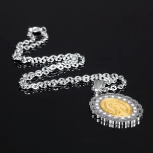 Gold Plated Stainless Steel Virgin Mary Pendant Necklace