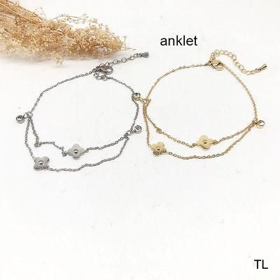 Manufacturer Customized Jewelry 2022 New 18K Gold Plated Women&prime;s Stainless Steel Fashion Anklet Wholesale