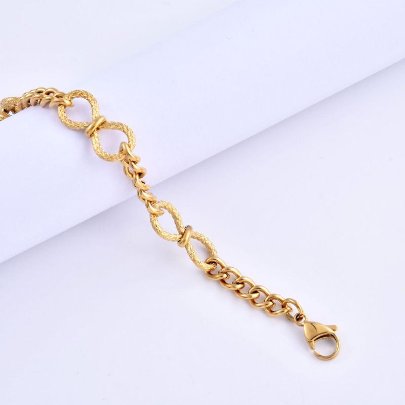 Gold Plated Chain & Link Bracelet Stainless Steel Bracelet Charm Wristband Bangles Party Jewelry