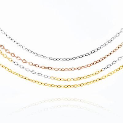 Shining O Cable Chain 0.3-0.8mm Dainty Necklace Gold Silver Rose Gold for Pendants