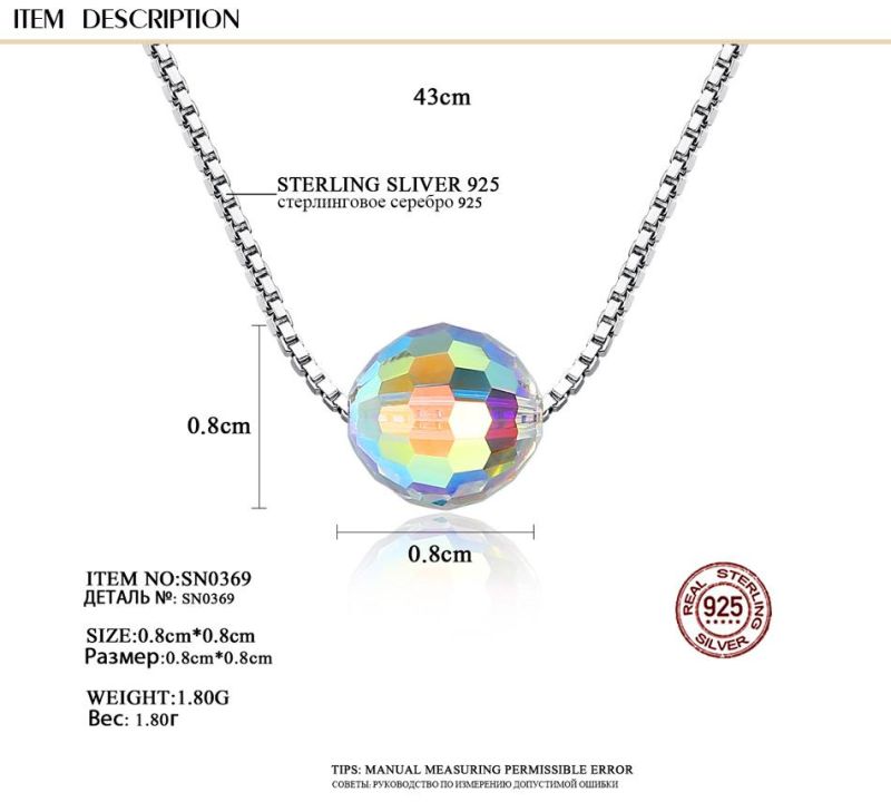 Gift Unique Necklaces Shinning Ball Steel Pendant for Girl