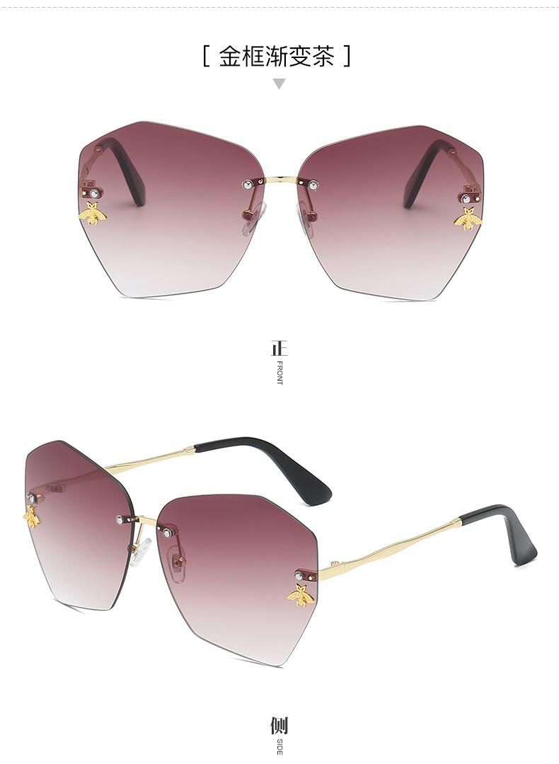 New Arrivals Wholesale High Fashion Luxury Trendy Unique Fire Shaped Rimless Sun Glasses Party Women Men Shades Sunglasses