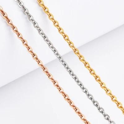 Factory Gold Plated Steel Polish Flat Cable Chain Necklaces Bracelet Fashion Jewellery for Jewelry Handcraft