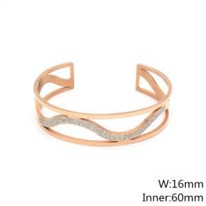 Fashion Jewelry Stainless Steel Cuff Bracelet with Glitter 60X16mm