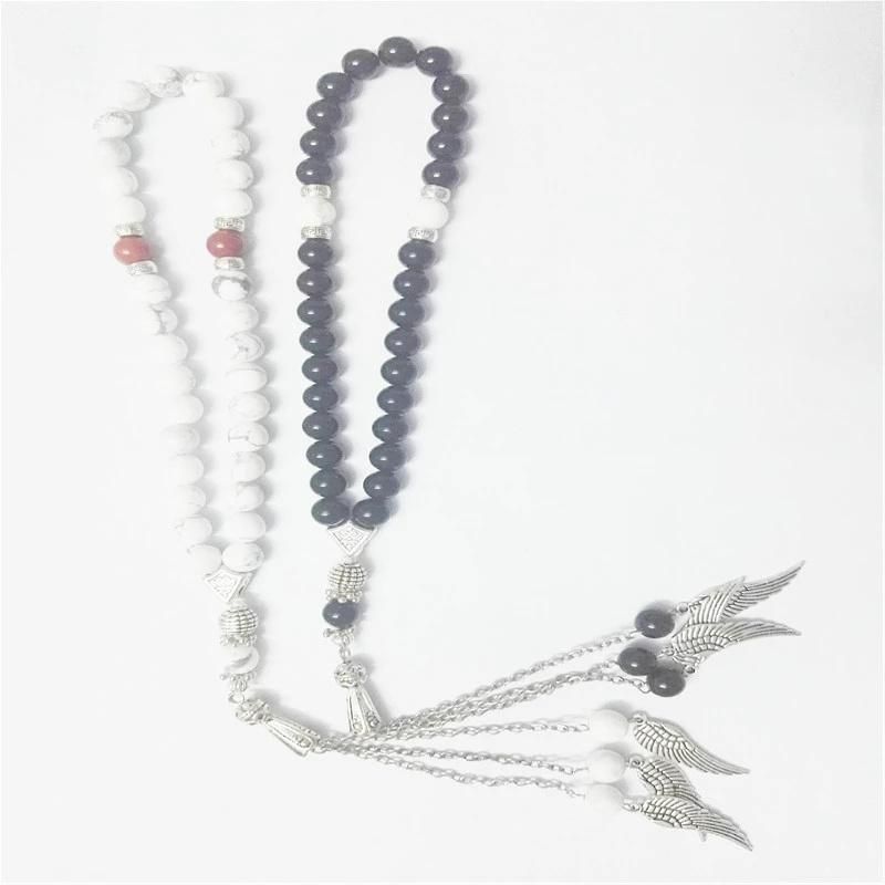 Customized Tassel Resin Tasbih Turkish Design Black and White Prayer 33 Beads Gift for Ramadan Tesbih Bracelet Bracelet Man′ S Muslim Misbaha Rosary