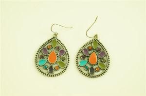 Alloy Texture with Colorful Epoxy Earring