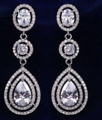 Wedding CZ Earring, Bridal Cubic Zirconia Earring, Bridesmaid CZ Earring, Rose Gold Earring