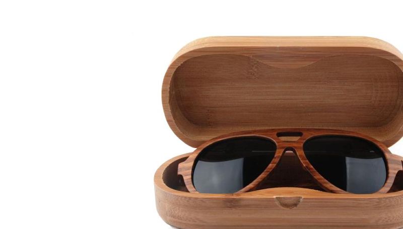 Round Frame Retro Style Wooden Sunglasses with Polarized Lens