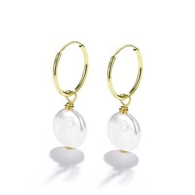 2022 Factory Wholesale Fashion Silver or Brass Female Baroque Pearl Earring