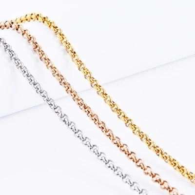 Stainless Steel Chain Bulk Gold Necklace Chain Rolo Strong Link Chain for Bracelet Jewelry Making Accessories DIY Chain
